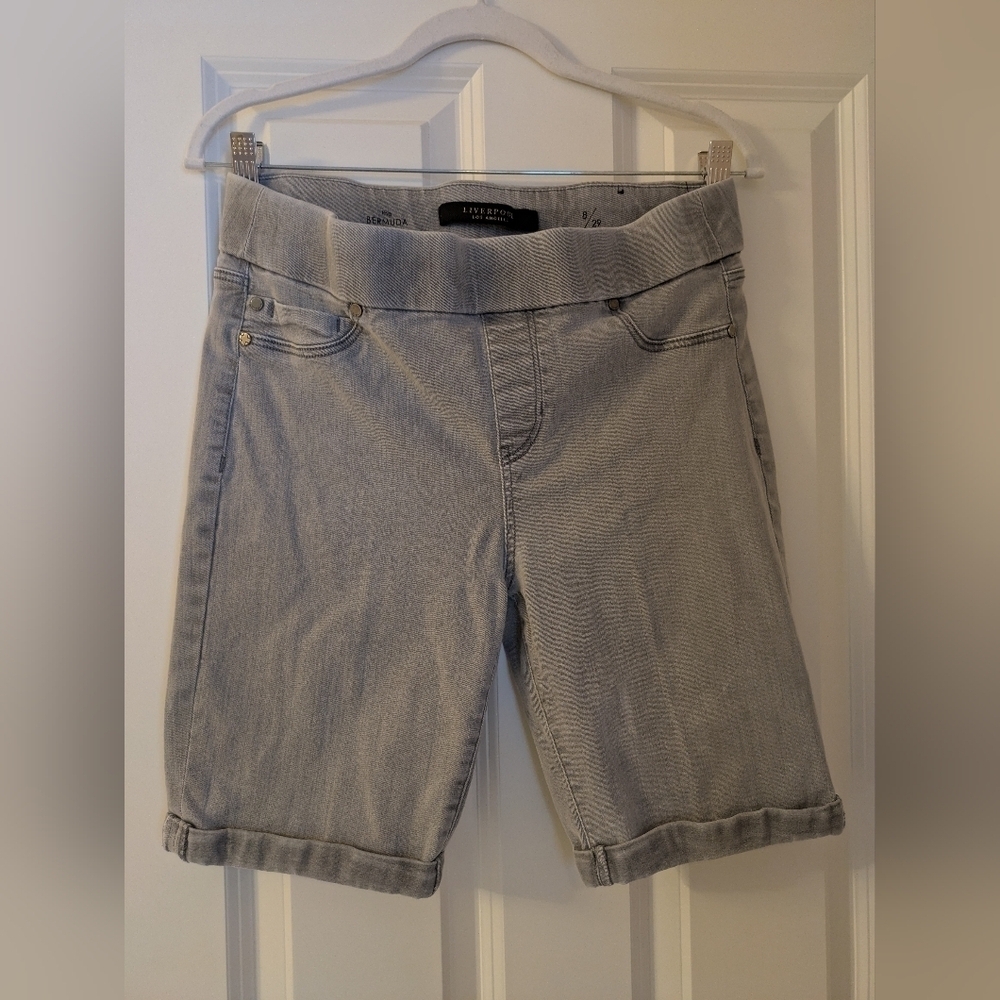 Liverpool Jeans Company Light Gray Women's Bermudas 8